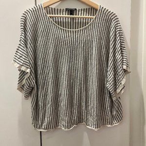 Eileen Fisher Black and White Striped Tee